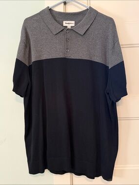 Goodfellow & Co Two-Tone Short Sleeve Knit Polo Shirt - Gray/Black NWOT